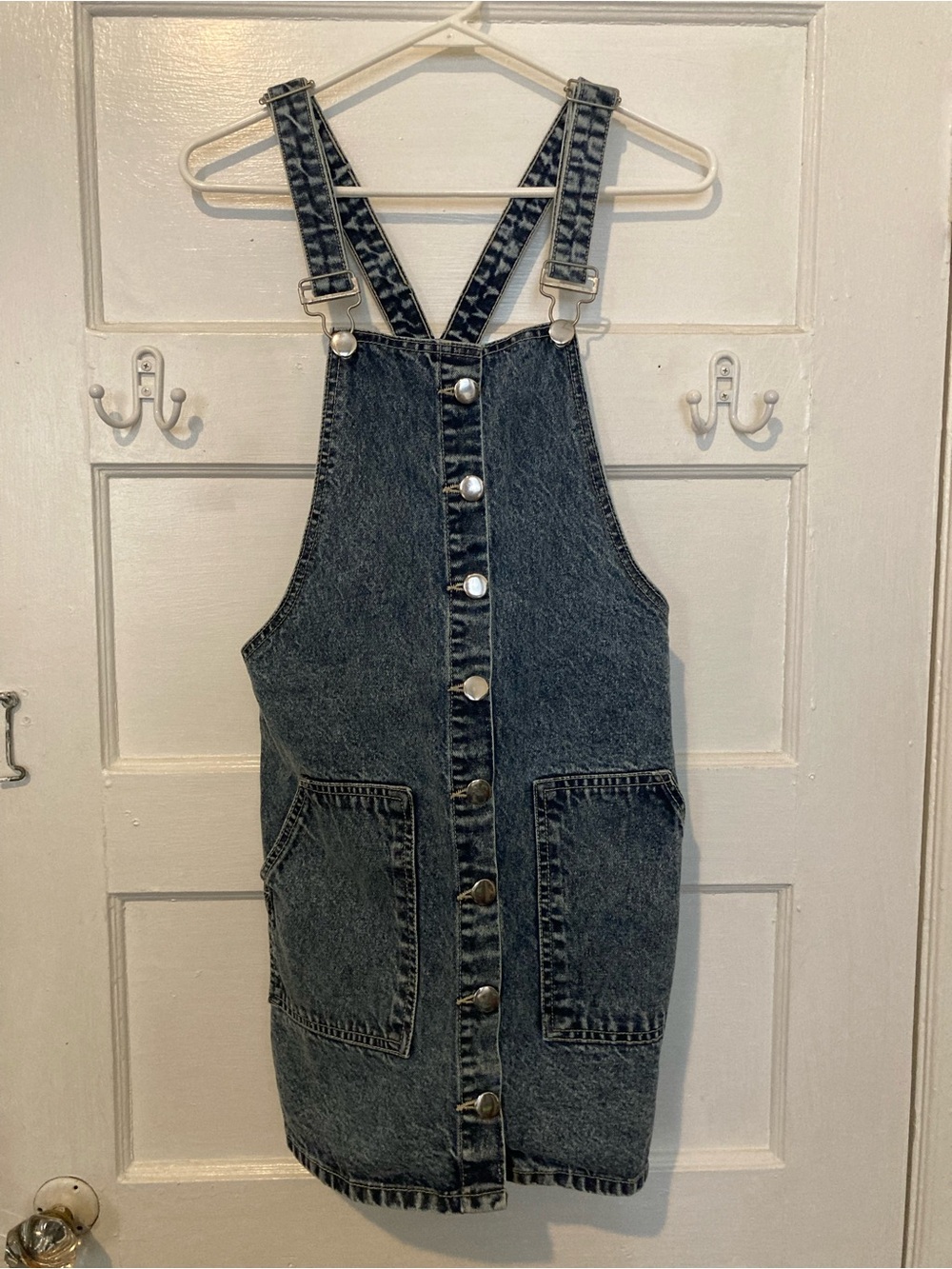 Nasty Gal Dark Wash Denim Overall Dress